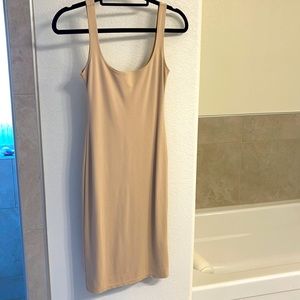 Never worn no brand beige tank dress new stretchy